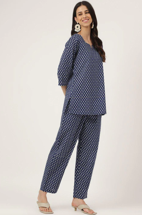 Sunrise Collection Blue Printed Loungewear/Nightwear