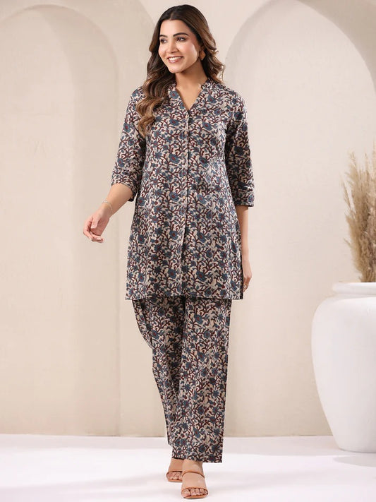 ✨ Sunrise Collection – Elegant Printed Kurta with Palazzo Set ✨