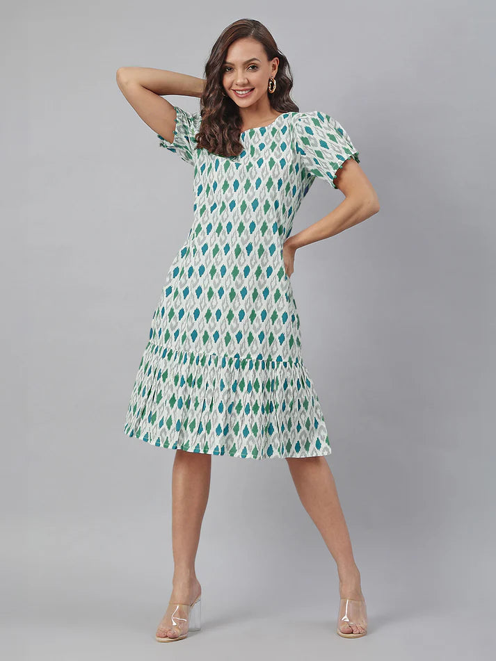 ✨ Sunrise Collection – Stylish Printed Midi Dress ✨