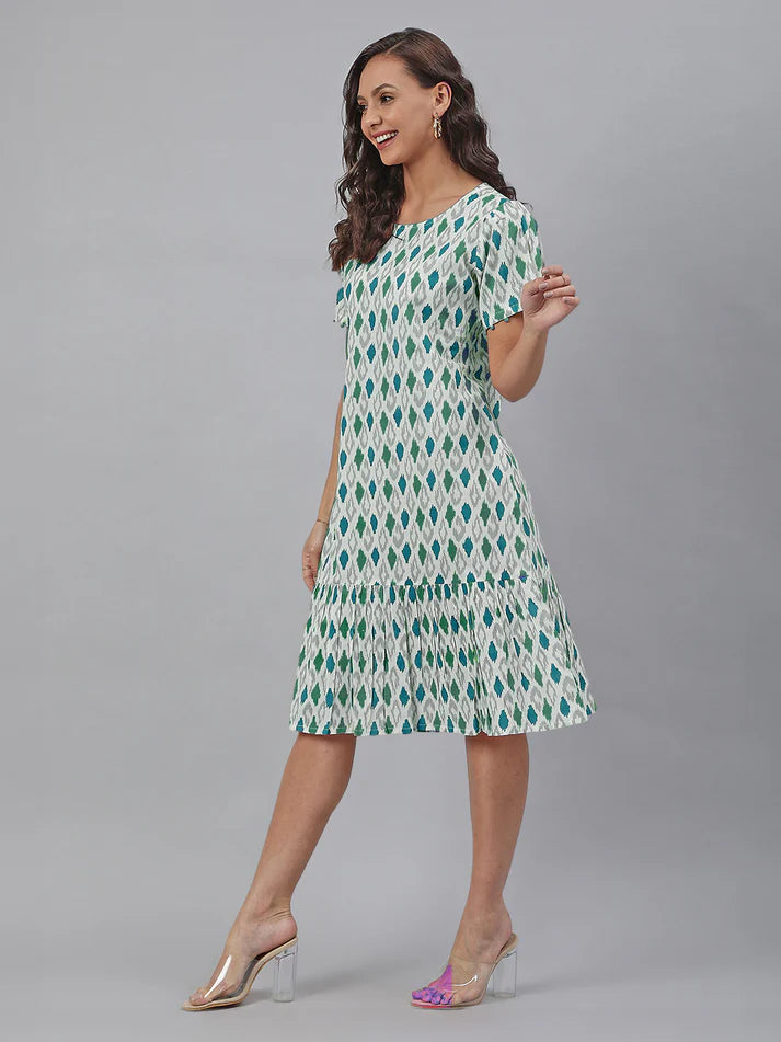 ✨ Sunrise Collection – Stylish Printed Midi Dress ✨