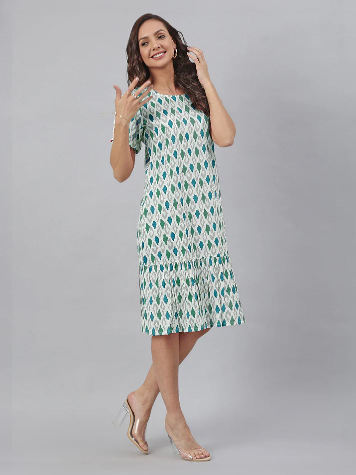 ✨ Sunrise Collection – Stylish Printed Midi Dress ✨