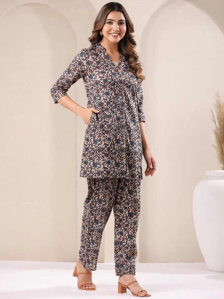 ✨ Sunrise Collection – Elegant Printed Kurta with Palazzo Set ✨